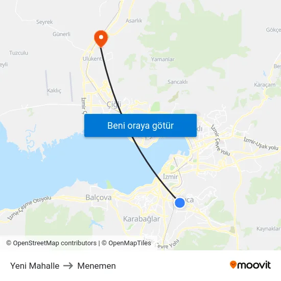 Yeni Mahalle to Menemen map