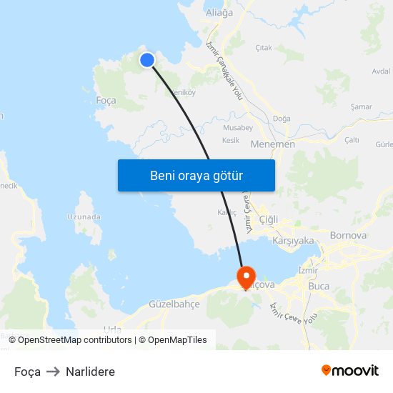 Foça to Narlidere map