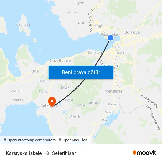 Karşıyaka İskele to Seferihisar map