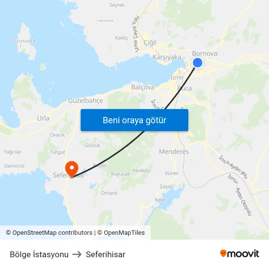 Bölge İstasyonu to Seferihisar map