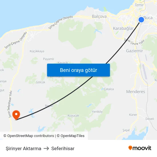 Şirinyer Aktarma to Seferihisar map