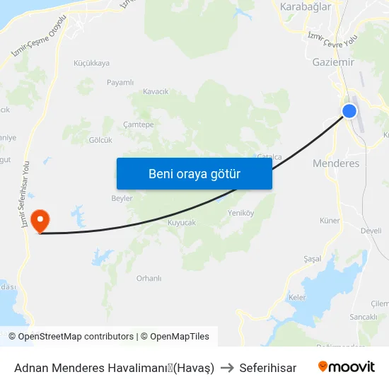Adnan Menderes Havalimanı✈(Havaş) to Seferihisar map
