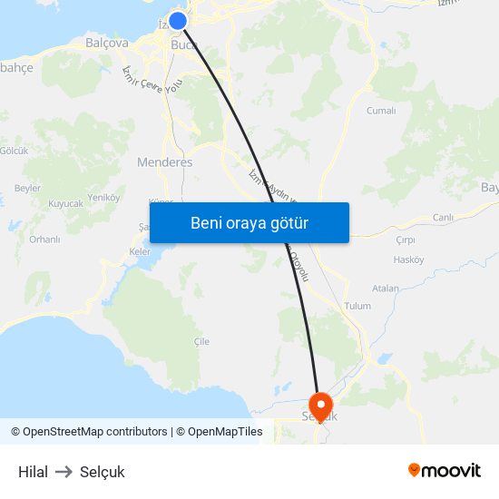 Hilal to Selçuk map
