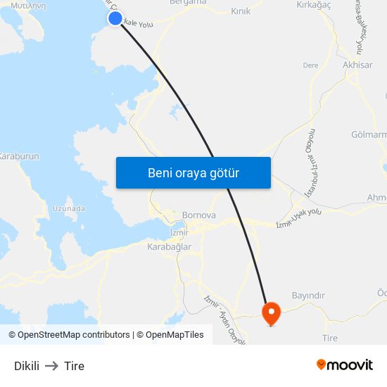 Dikili to Tire map