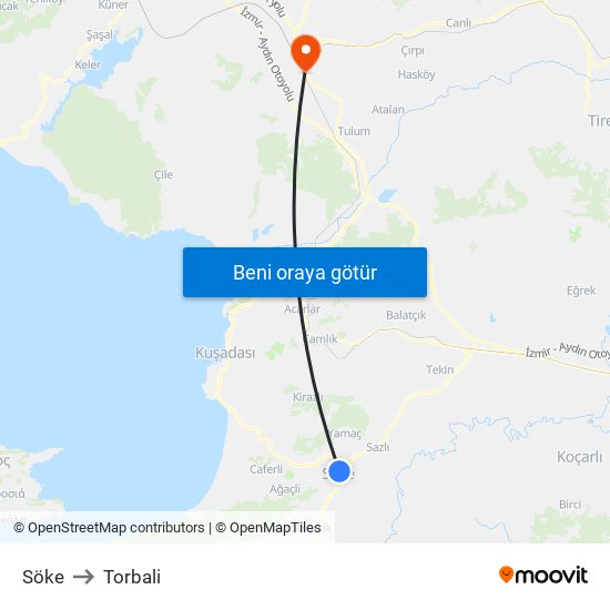 Söke to Torbali map