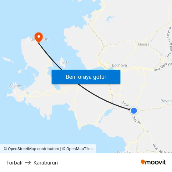 Torbalı to Karaburun map