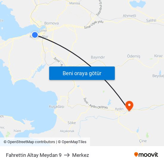 Fahrettin Altay Meydan 9 to Merkez map