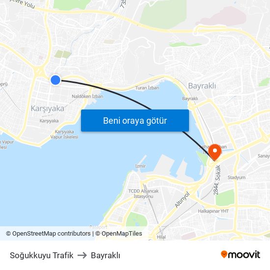 Soğukkuyu Trafik to Bayraklı map