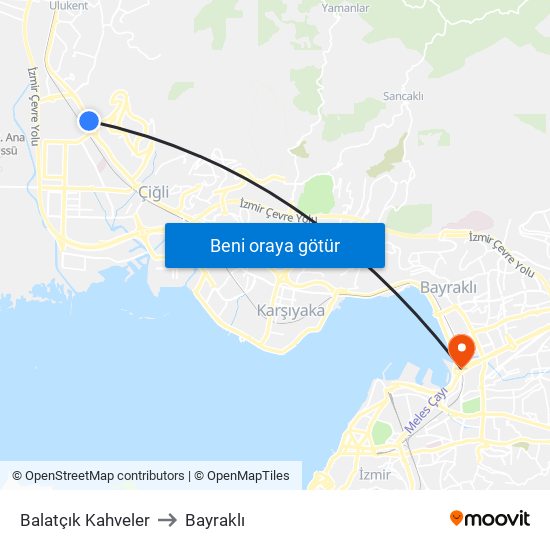 Balatçık Kahveler to Bayraklı map