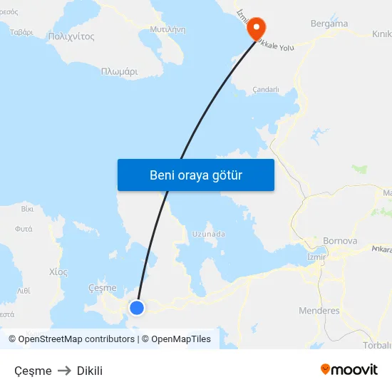 Çeşme to Dikili map
