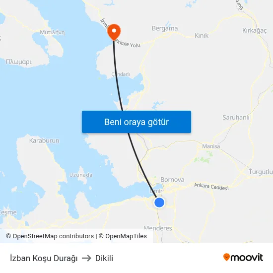 İzban Koşu Durağı to Dikili map