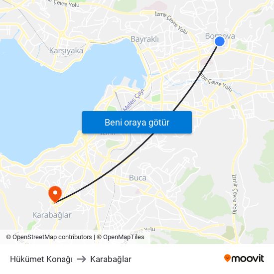 Hükümet Konağı to Karabağlar map