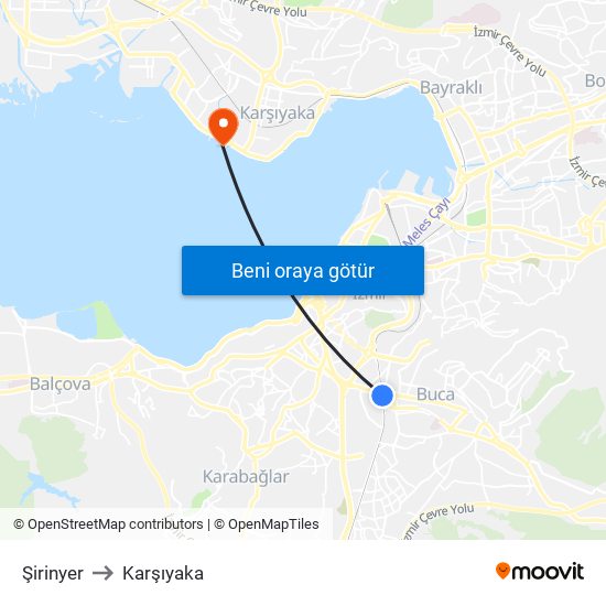 Şirinyer to Karşıyaka map