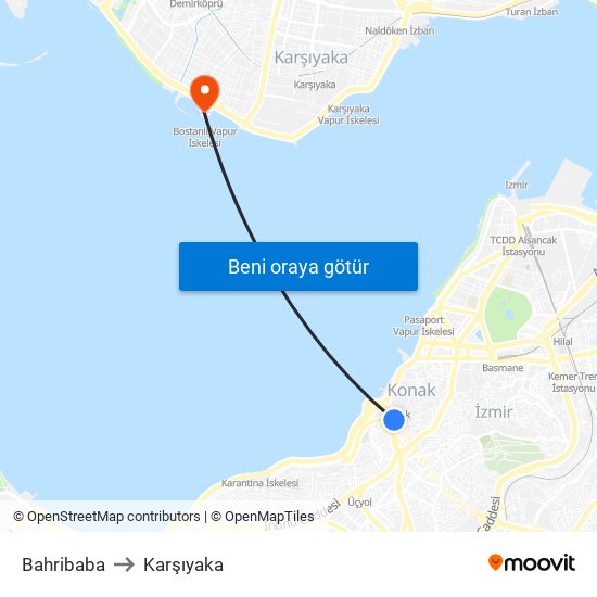 Bahribaba to Karşıyaka map