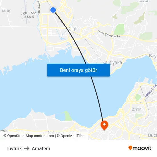 Tüvtürk to Amatem map