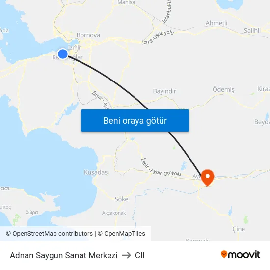 Adnan Saygun Sanat Merkezi to CII map