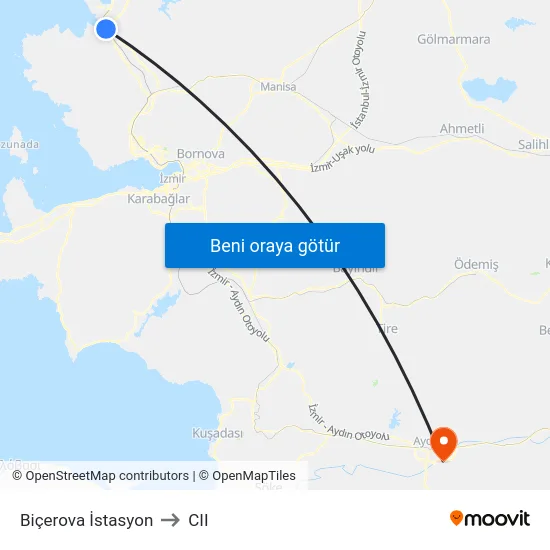 Biçerova İstasyon to CII map