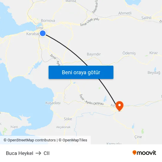 Buca Heykel to CII map