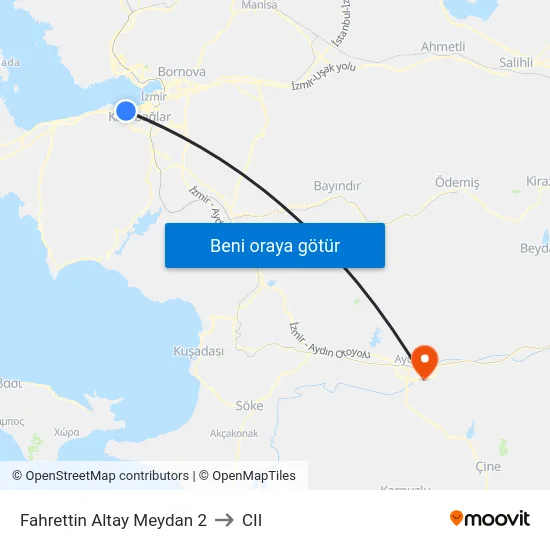 Fahrettin Altay Meydan 2 to CII map