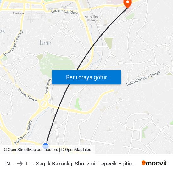 Nato to T. C. Sağlık Bakanlığı Sbü İzmir Tepecik Eğitim ve Araştırma Hastanesi map