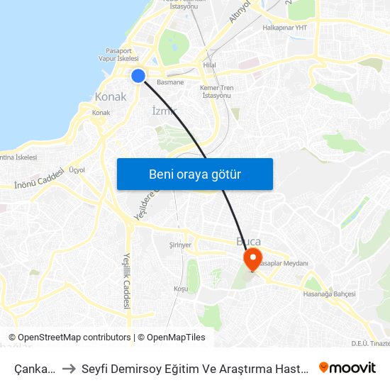 Çankaya to Seyfi Demirsoy Eğitim Ve Araştırma Hastanesi map