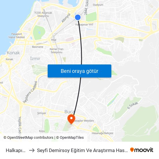 Halkapınar to Seyfi Demirsoy Eğitim Ve Araştırma Hastanesi map