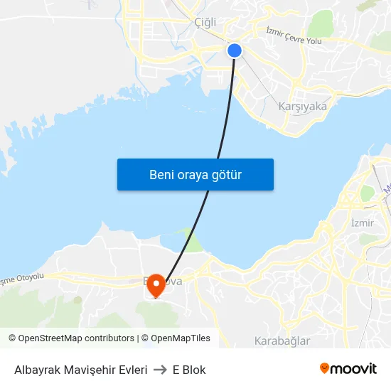Albayrak Mavişehir Evleri to E Blok map