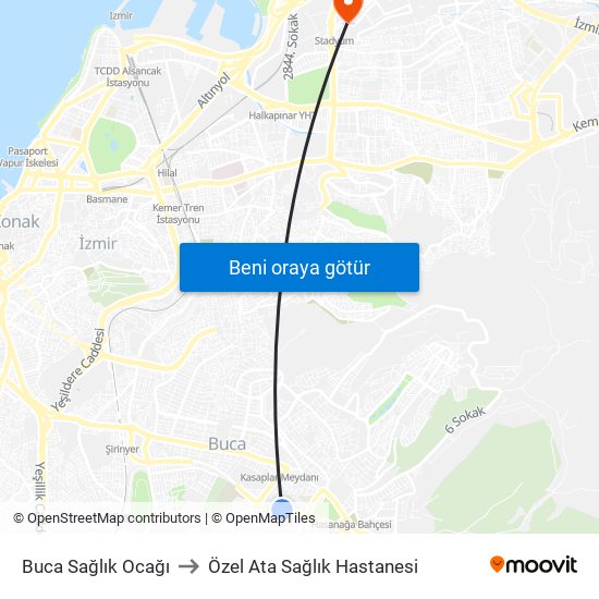 Buca Sağlık Ocağı to Özel Ata Sağlık Hastanesi map