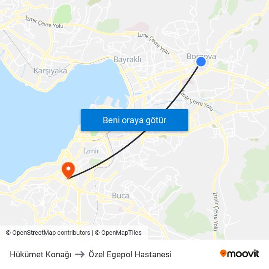 Hükümet Konağı to Özel Egepol Hastanesi map