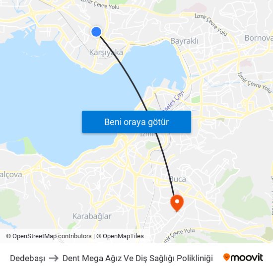 Dedebaşı to Dent Mega Ağız Ve Diş Sağlığı Polikliniği map