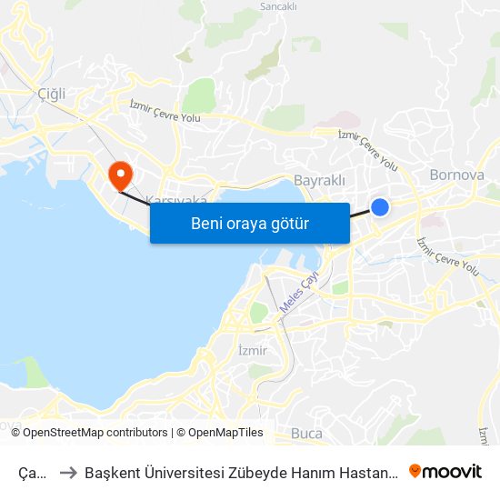 Çamkıran to Başkent Üniversitesi Zübeyde Hanım Hastanesi (Başk. Üniv. Zübeyde Hanım Hastanesi) map