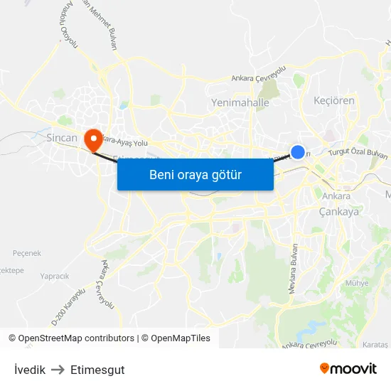 İvedik to Etimesgut map