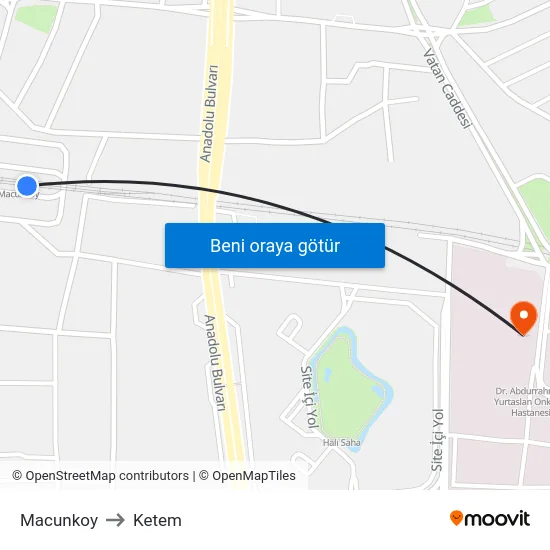 Macunkoy to Ketem map
