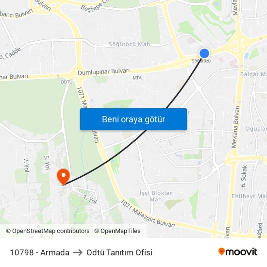 10798 - Armada to Odtü Tanıtım Ofisi map