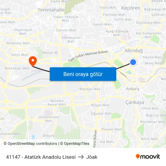 41147 - Atatürk Anadolu Lisesi to Jôak map