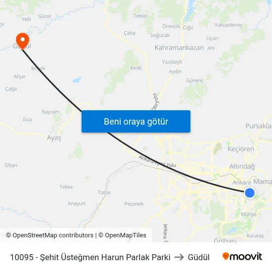 10095 - Şehit Üsteğmen Harun Parlak Parki to Güdül map