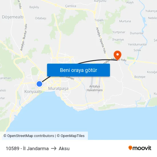 10589 - İl Jandarma to Aksu map