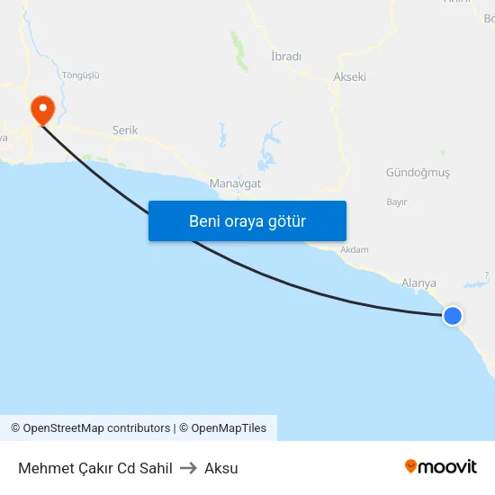 Mehmet Çakır Cd Sahil to Aksu map