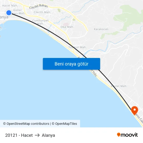 20121 - Hacet to Alanya map