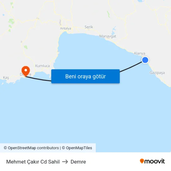 Mehmet Çakır Cd Sahil to Demre map