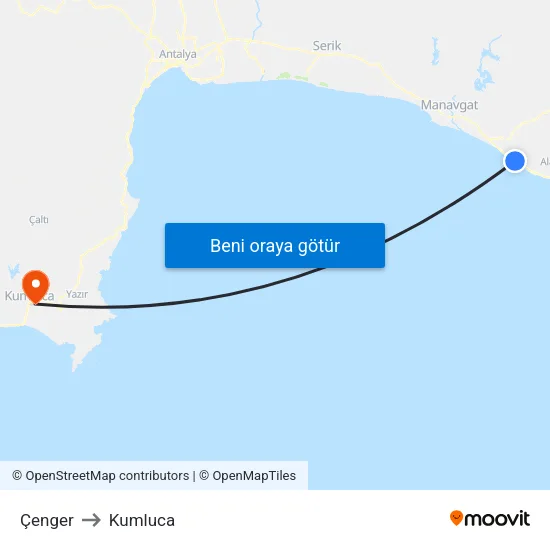 Çenger to Kumluca map