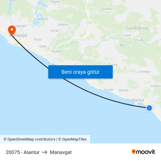 20075 - Alantur to Manavgat map