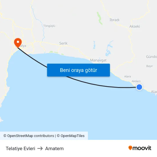Telatiye Evleri to Amatem map
