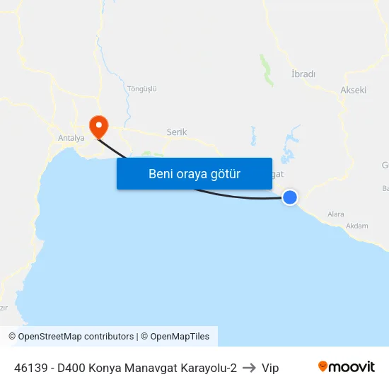 46139 - D400 Konya Manavgat Karayolu-2 to Vip map