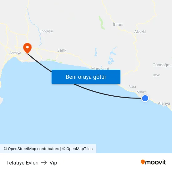 Telatiye Evleri to Vip map