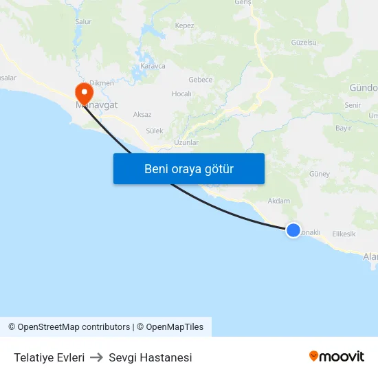 Telatiye Evleri to Sevgi Hastanesi map