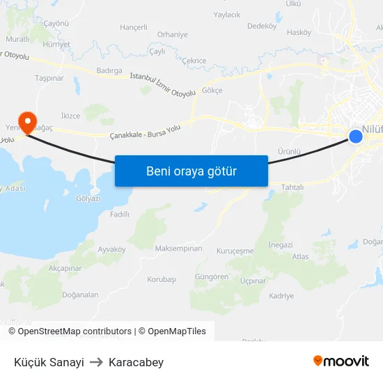Küçük Sanayi to Karacabey map