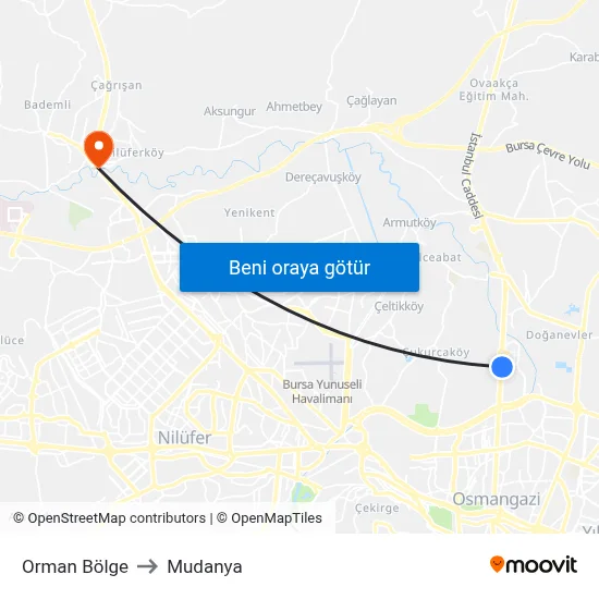 Orman Bölge to Mudanya map