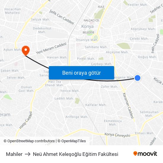 Mahiler to Neü Ahmet Keleşoğlu Eğitim Fakültesi map