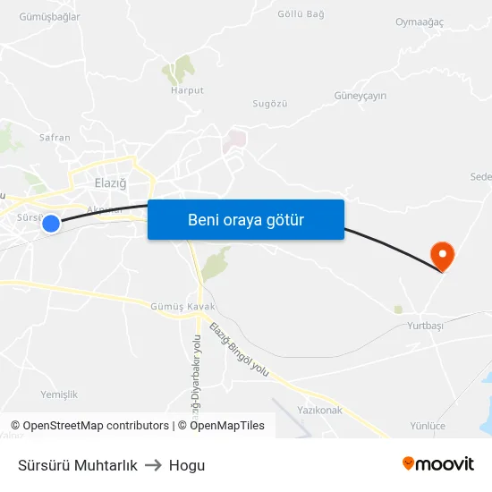 Sürsürü Muhtarlık to Hogu map